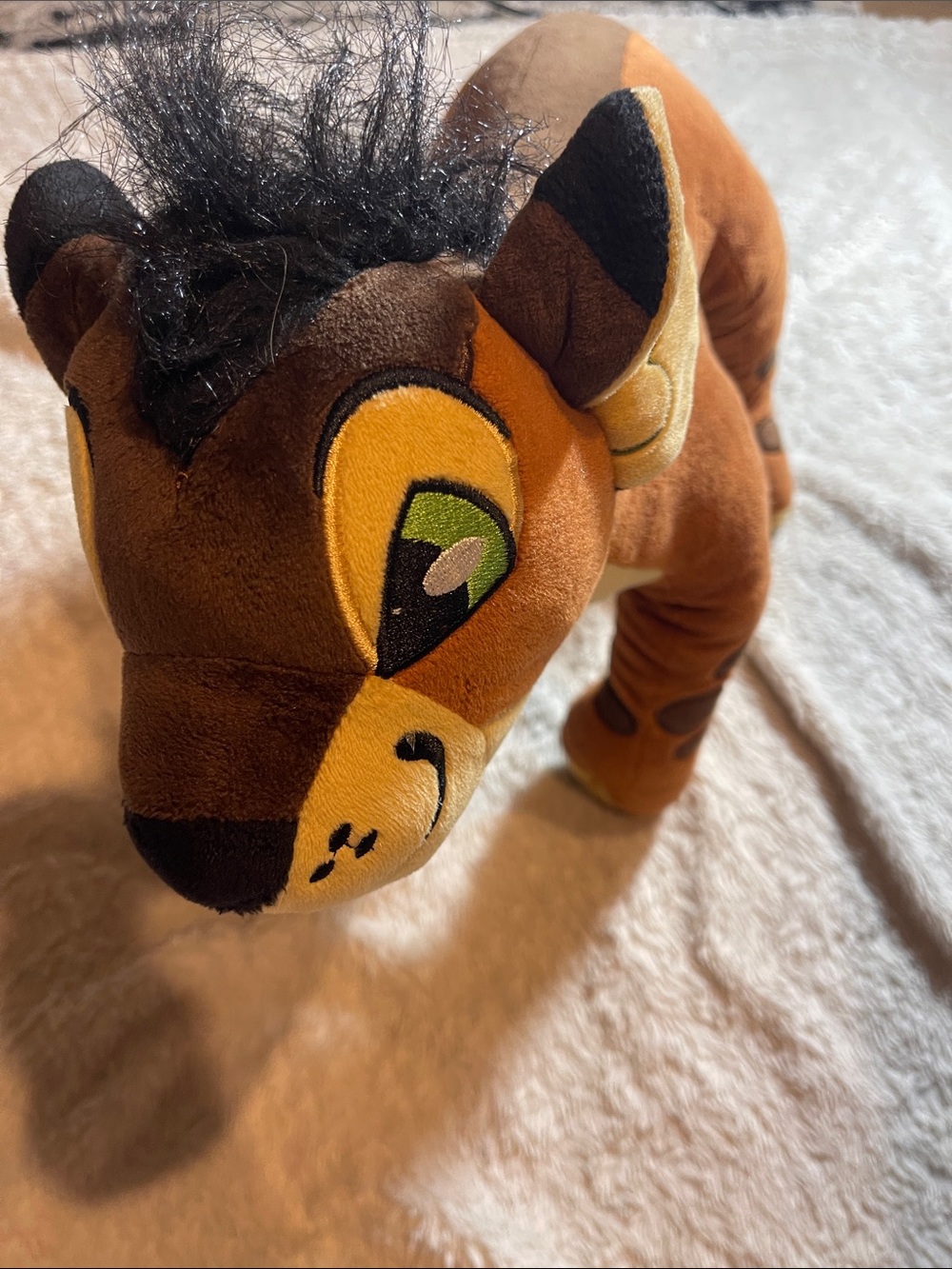 Plush Brown Hyena Stuffed Animal Toy - Kids Plush Comforter